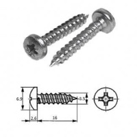 Шуруп для установки сливного клапана M3.5X 16 (нерж)