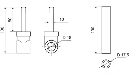Уключина - поворотный шарнир в сборе (Серый)