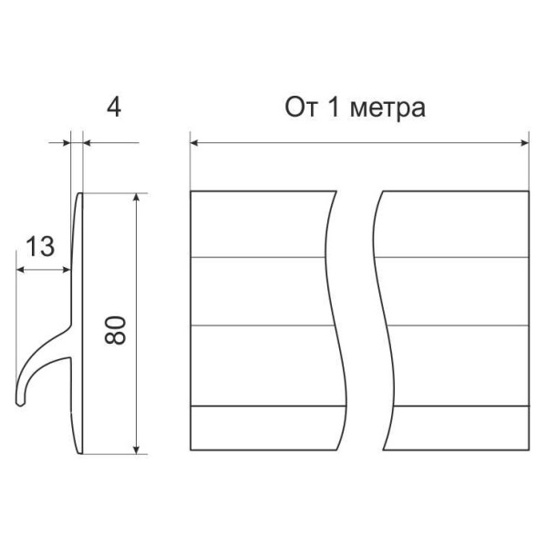 Привальный брус на лодку ПВХ 80мм (Серый-Белый)