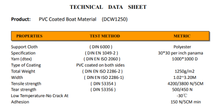 Ткань лодочная Dejia Boat 1250г PANAMA (Графит)