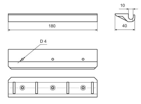Передвижное крепление ABS 18 см (Черный) Передвижное крепление ABS 18 см (Черный)