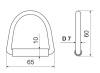 D-кольцо, сталь, 65 мм, со втулкой