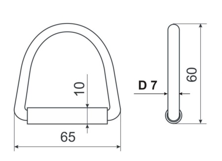 D-кольцо, сталь, 65 мм, со втулкой