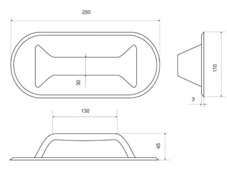 Ручка транспортировочная овальная (Светло-Серая)