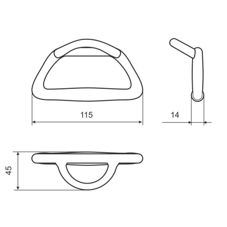 Кольцо-ручка передняя ПЛАСТИК д/транспортировки (Черный)