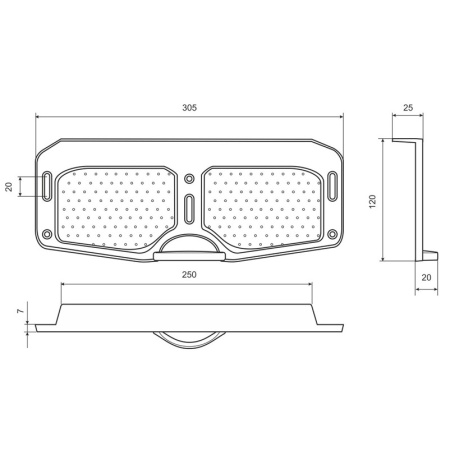 Транцевая пластина регулируемая (Серая) Транцевая пластина регулируемая (Серая)